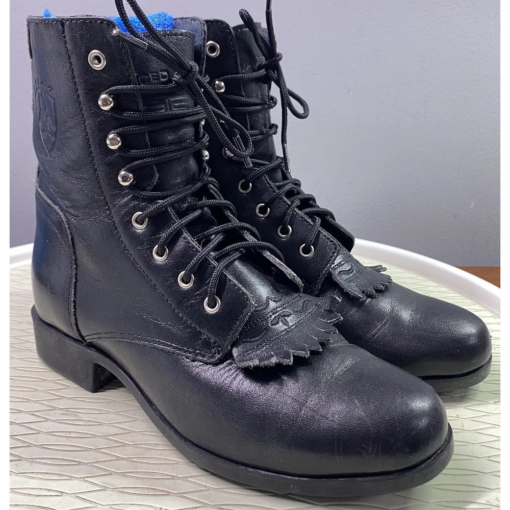 Ariat Womens Heritage Ii Leather Paddock Riding Cowgirl Cowboy Black Boots Sz 6
